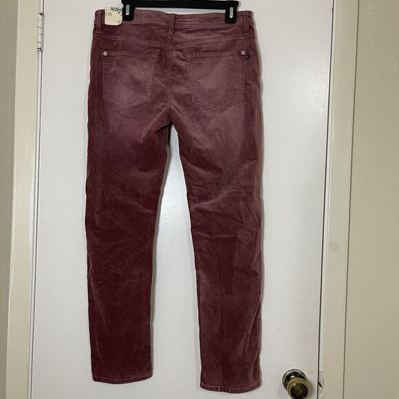 NEW! Pilcro and the letterpress slim boyfriend crop corduroy Wine red pants 28 - Picture 4 of 6